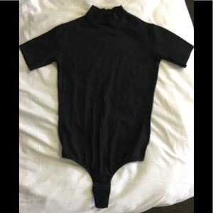 Black Bodysuit Short Sleeve M Thong